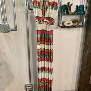 Sky Dress size small. Long multicolor print.